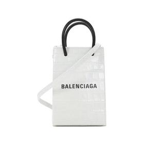 Balenciaga/巴黎世家 2021款 女士鳄鱼纹牛皮革皮质Phone Holder手提单肩斜挎包手机包 593826 1U61N