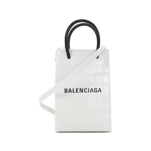 Balenciaga/巴黎世家 2021款 女士鳄鱼纹牛皮革皮质Phone Holder手提单肩斜挎包手机包 593826 1U61N 商品图0