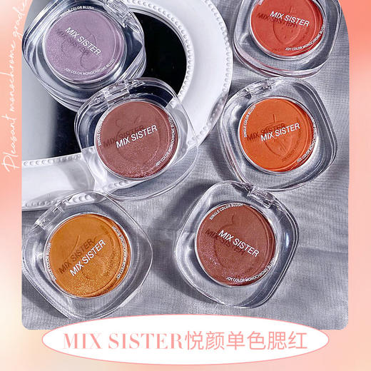 【MS-019悦颜单色冰块腮红】彩妆姐妹组合悦颜单色腮红粉盘高光修容提亮腮紫一体盘腮红女 商品图0