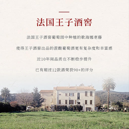  【保税仓直发 罗纳河谷老藤干红】法国王子酒窖原装进口，果香浓郁单宁柔滑！ 商品图2