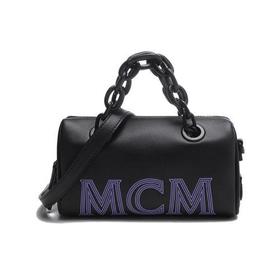 MCM【22春夏新款】女士皮革链条手提单肩斜挎包波士顿包压花LOGO迷你款 MWBCSSX01