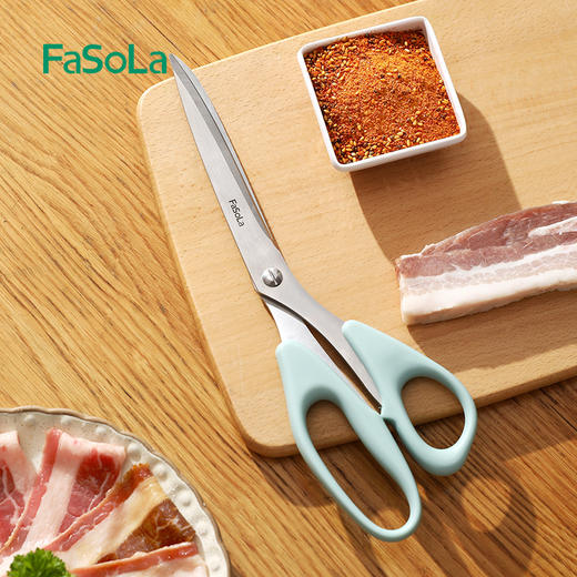 FaSoLa 烤肉剪刀 厨房加长烤肉不锈钢剪子鸡排牛排食物夹烧烤工具 商品图0