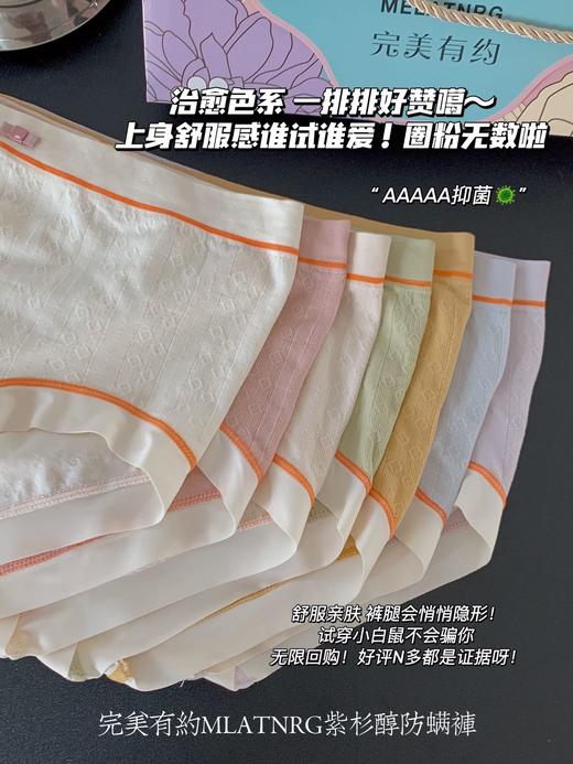 完美有约紫杉醇防螨内裤 莫代尔无缝撞色蜜桃臀 yi菌底档星期裤 女士三角裤 商品图1