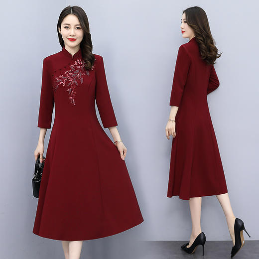 新款优雅时尚改良旗袍小礼服，日常可穿妈妈连衣裙HRYZ-7723 商品图2