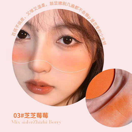 【MS-019悦颜单色冰块腮红】彩妆姐妹组合悦颜单色腮红粉盘高光修容提亮腮紫一体盘腮红女 商品图4