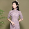 OY-220301国潮夏季新款气质丝绵连衣裙四分袖年轻改良日常旗袍裙220301 商品缩略图1