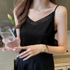 缎面内搭，洋气无袖打底蕾丝钩花V领仿真丝吊带背心KQL-912 商品缩略图2