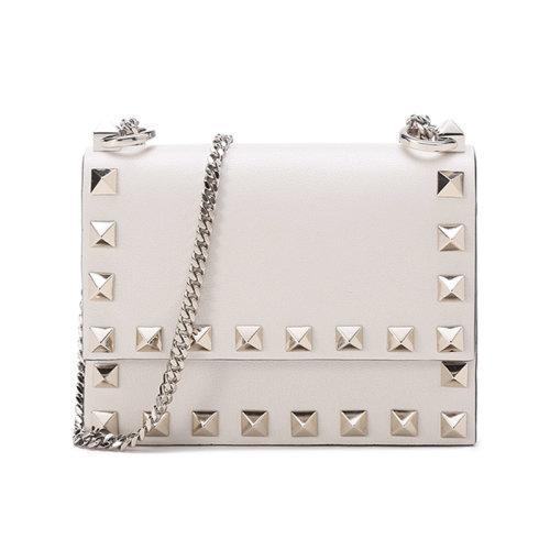 Valentino/华伦天奴 【22春夏新款】 女士皮革铆钉装饰单肩斜挎包链条包 XW2P0X05BOL 商品图5