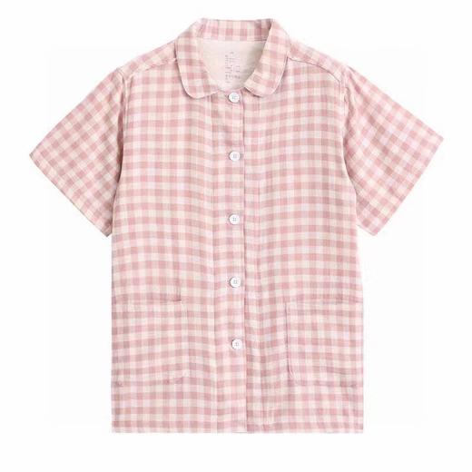 【短袖双层纱家居服】日式无印家居服良品短袖双层纱全棉套装短袖短裤套装格子情侣 商品图6
