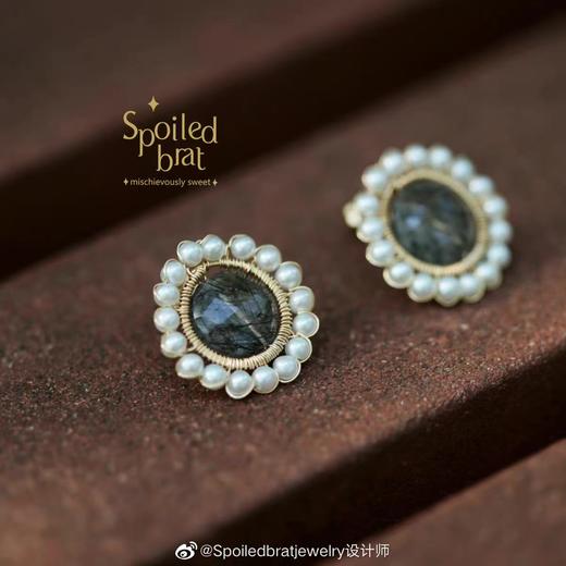 SpoiledBrat Jewelry花环系列发晶珍珠耳环 商品图2