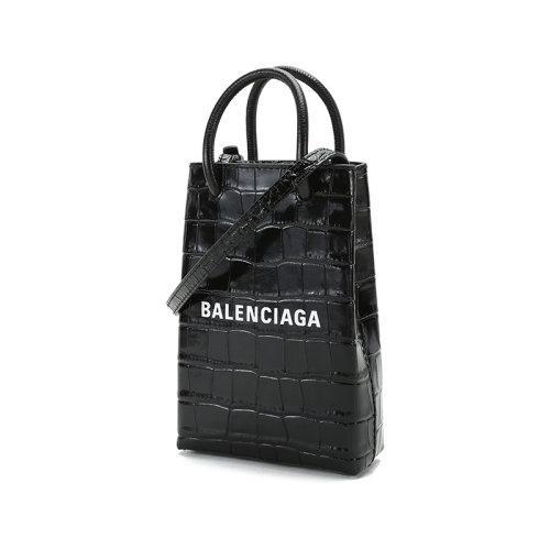 Balenciaga/巴黎世家 2021款 女士鳄鱼纹牛皮革皮质Phone Holder手提单肩斜挎包手机包 593826 1U61N 商品图6