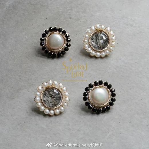 SpoiledBrat Jewelry花环系列发晶珍珠耳环 商品图3