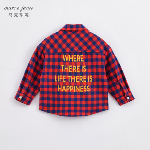 马克珍妮秋装新款 男童格子字母印花纯棉衬衫221308 商品图2