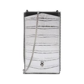 Alexander McQueen/亚历山大麦昆【22春夏新款】女士皮革Skull单肩斜挎包链条包手机包 632035 14C25