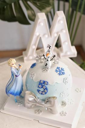 【生日蛋糕】冰雪奇缘翻糖蝴蝶结艾莎款