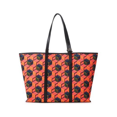 MCM【22春夏新款】女士织物配皮手提单肩包托特包子母包购物袋字母提花中号 MWPCSCK01 商品图0