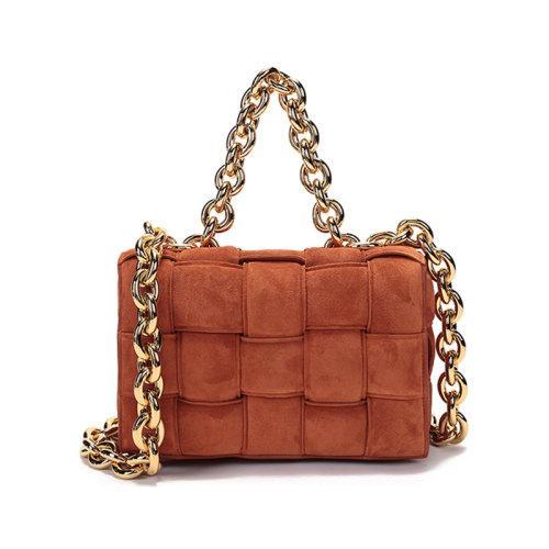 Bottega Veneta/葆蝶家 女士绒面皮质编织CHAIN CASSETTE手提单肩斜挎包链条包 631421 V04N0 商品图5