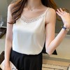 缎面内搭，洋气无袖打底蕾丝钩花V领仿真丝吊带背心KQL-912 商品缩略图1