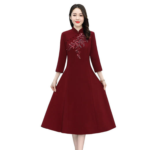 新款优雅时尚改良旗袍小礼服，日常可穿妈妈连衣裙HRYZ-7723 商品图4