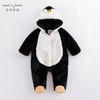 马克珍妮秋装新款 女宝宝小企鹅仿兔毛连体衣221017 商品缩略图0