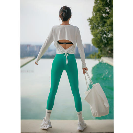 【凉感镂空】后背抽绳露腰长袖上衣--不带胸垫 商品图6