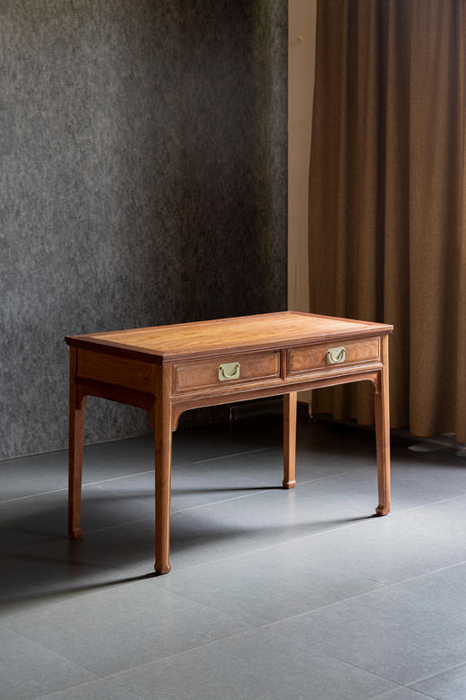 红桥红  家具严选  缅甸花梨(大果紫檀）  【118 马蹄腿双抽 小书桌】 商品图5