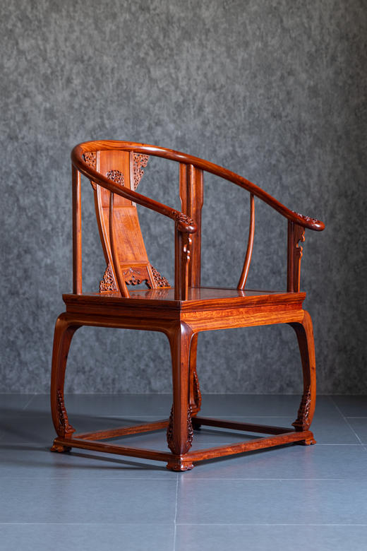 红桥红  家具严选  缅甸花梨（大果紫檀）【带托泥 皇宫 圈椅 三件套】 商品图11