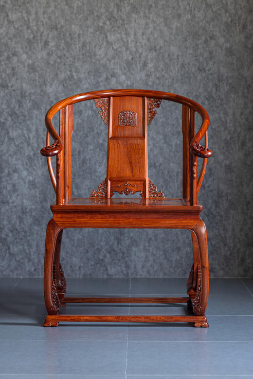 红桥红  家具严选  缅甸花梨（大果紫檀）【带托泥 皇宫 圈椅 三件套】 商品图4