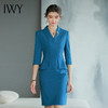 IWY/蓝色职业西装商务西装连衣裙短裙干练2022新款五分袖修身包臀Q749 商品缩略图2