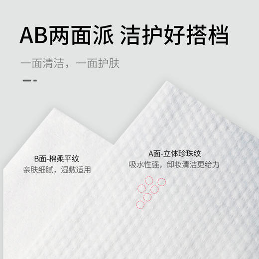 unifree洗脸巾 60抽*3包 一次性棉柔巾 珍珠纹洁面巾 20*20cm加厚干湿两用干巾 商品图3