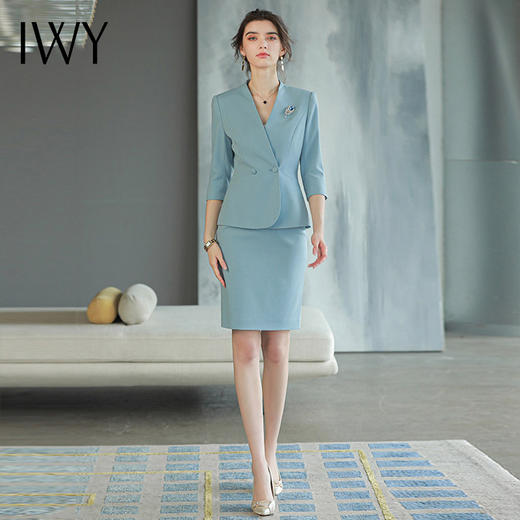 IWY/职业西装工作服女时尚气质套装高端美容院前台工装办公OL套裙CS1580 商品图2