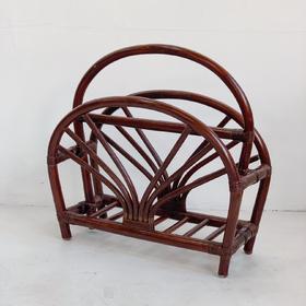 英国1970s竹制藤条杂志架B0088