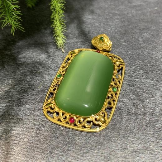 【御珠宫坊】金镶碧玉猫眼吊坠 商品图2