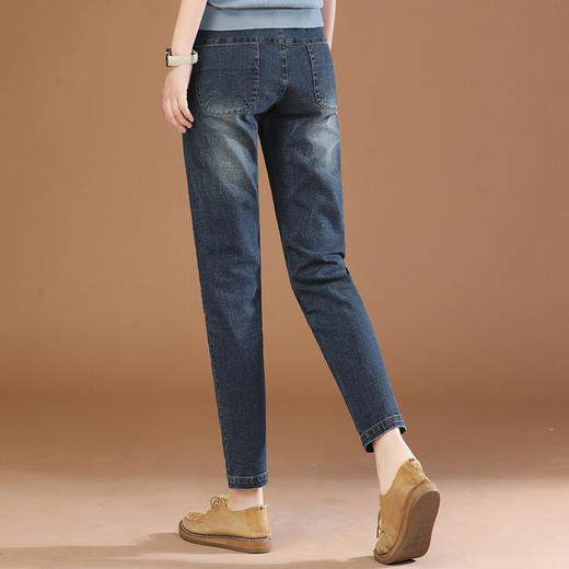 百搭休闲，哈伦裤松紧腰宽松显瘦牛仔裤GYM-PT0635 商品图1