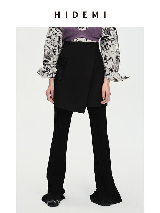 HIDEMI极简⼝袋休闲感不对称显瘦半身裙短裙 商品图7