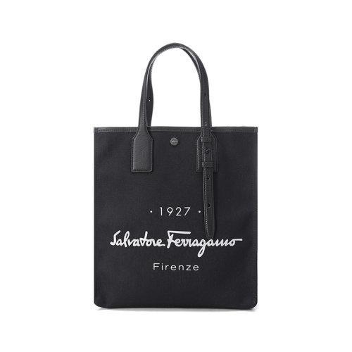 Salvatore Ferragamo/菲拉格慕【22春夏新款】男女同款织物配皮手提单肩包购物袋LOGO印花 240797 商品图0