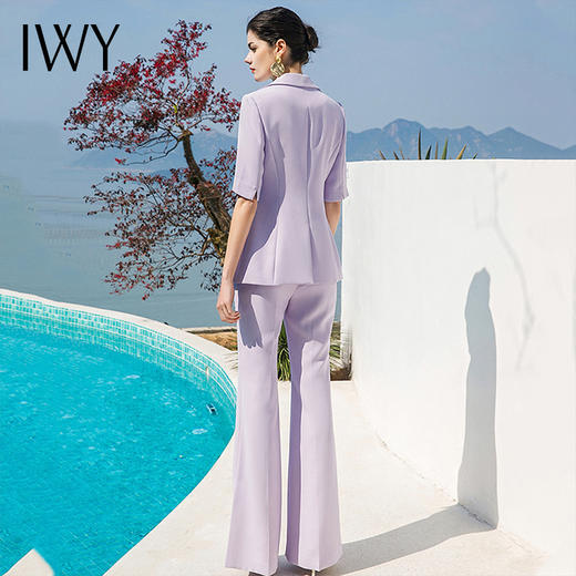 IWY/紫色西装外套女年秋装新款修身气质阔腿裤职业装两件套OL222093C1+P3 商品图2