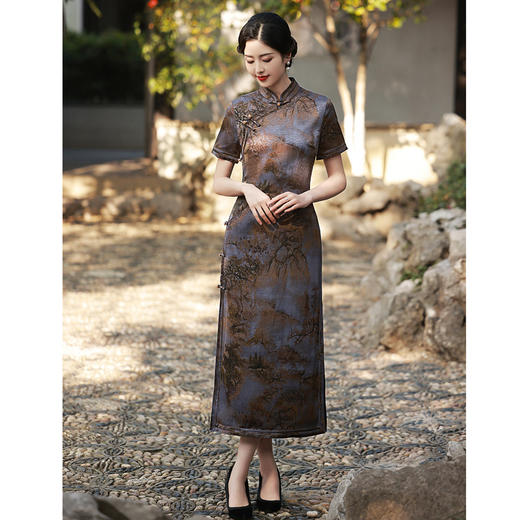 MYF  602改良版连衣裙收腰显瘦大码复古旗袍裙 商品图2