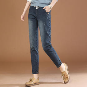 百搭休闲，哈伦裤松紧腰宽松显瘦牛仔裤GYM-PT0635