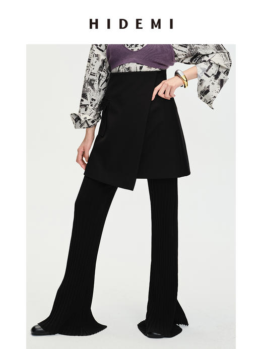 HIDEMI极简⼝袋休闲感不对称显瘦半身裙短裙 商品图5