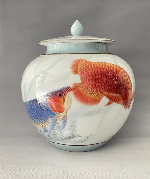 珐琅彩茶叶罐《龙翔浅底》 商品图0