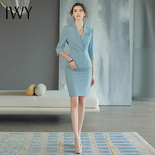 IWY/职业西装工作服女时尚气质套装高端美容院前台工装办公OL套裙CS1580 商品图0