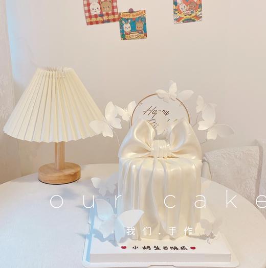 微加高白色蝴蝶结蛋糕-低糖处理无添加 商品图1