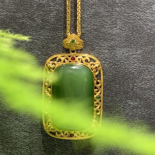【御珠宫坊】金镶碧玉猫眼吊坠 商品图3