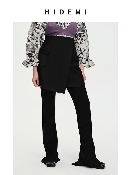 HIDEMI极简⼝袋休闲感不对称显瘦半身裙短裙 商品图6