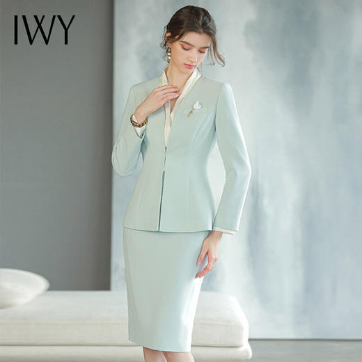 IWY/淡蓝色气质西装半裙女CS1584 商品图2