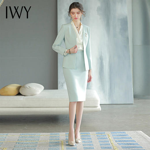 IWY/淡蓝色气质西装半裙女CS1584 商品图4
