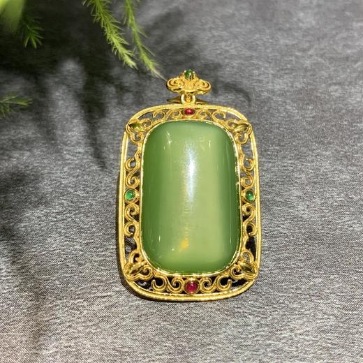 【御珠宫坊】金镶碧玉猫眼吊坠 商品图6