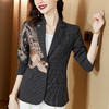 MZ804066  小西装外套女秋装2022年新款设计感复古格子刺绣修身休闲西服上衣 商品缩略图0