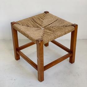 英国1970-80s橡木编织中古坐凳B0102